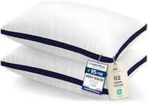 Utopia Bedding Pillows 2 Pack Queen Size, (Navy) Luxury Hotel Quality Pillows, Brushed Fabric, Bed Pillow for Back, Stomach or Side Sleepers - 18 x 26 inch / 45 x 66 cm