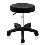 GreenLife® Deluxe Hydraulic Adjustable Height Rolling Stool Spa Facial Massage Tattoo (Diamond, Black)