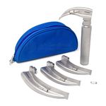 IS IndoSurgicals LED Laryngoscope Set with Adult Macintosh 1, 2, 3 and 4 Type Blade