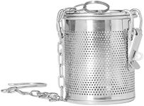 Thicknseasoning Strainer, Stainless Steel Mesh Seasoning Bag Filter Cooking Strainer Basket with Longer Hanging Chain, Tea Filter Basket for Spices Loose Leaf Tea for Home Kitchen (0.3L)