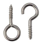 20 x Hooks and eyes 25mm net wire curtain screws - 10 x hooks & 10 x eyes