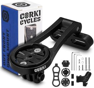 corki Cycles Adjustable Angle Out Front Stem Mounted Cycle Computer Bike Mount Compatible with Garmin Wahoo Bryton Cateye