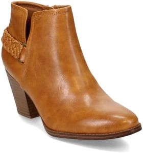 Baretraps Womens Charlotte Faux Leather Ankle Booties Tan 6.5 Medium (B,M)