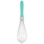 U-Taste Kitchen Whisk: 18/10 Stainless Steel Balloon Whisk 28 cm Medium Egg Beater with 8 High Flex Wires and Non-Slip Silicone Handle for Whipping Blending Mixing Batter Creams Sauces (Aqua Sky)