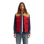 Levi's Men's Western Super Puffer Vest Denim, Rhythmic Red, S