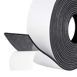 fowong Weather Stripping Foam Tape 50 mm Wide x 3 mm Thick x 5 M Long Rubber Strips with Adhesive Foam Insulation Tape Window Seal Shock-Absorbing Gasket Tape