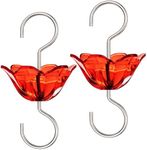 BOLITE Ant Moat for Hummingbird Feeders, 5 Oz Ant Guard with Large Capacity, Hanging Ant Guard for Outdoors, Red Flower Shape, 2 Pack