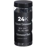 24K Black Sea Salt Finishing Flakes - 180g | Crystalline Flakes Mixed with Activated Charcoal, Earthy Taste, Table Salt, Garnish