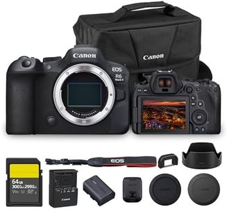 Canon EOS R6 Mark II Mirrorless Camera Body Only (5666C002) 24.2MP Full-Frame CMOS Sensor, 4K 60p Video, Dual Pixel CMOS AF II | Fast Continuous Shooting with Shoulder Bag and 64GB Memory Card