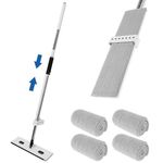 Microfiber Mop 360° Rotating Flat Floor Mop with 4 Washable Mop Pads Self Wringing Hands Free Wet and Dry Dust Mop for Hardwood, Laminate, Tile Floor(White)