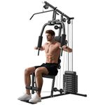 HOMCOM Multi Gym with Weights, Multifunction Home Gym Machine with 45kg Weight Stack for Full Body Workout and Strength Training