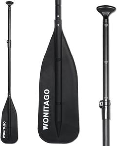 WONITAGO Canoe Paddles Aluminum Paddle with PP Blades, Floating Adjustable Canoe Paddle and Boat Paddle, 122-152 cm/4-5 Ft, Black