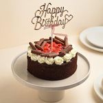 FlowerAura Delicious Silky Smooth Fresh Cherrish Black Forest Special Birthday Cake With Happy Birthday Topper Gift's For Girlfriend, Boyfriend, Husband, Wife, Child, Friend (Same Day Delivery)(0.5Kg)