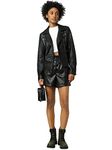 ONLY Women's Onlgemma Faux Leather Biker Otw Noos Jacket, Black, 14 UK