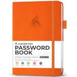 Clever Fox Password Book with Alphabetical Tabs – Hardcover Address Keeper Log – Medium Journal for Seniors, Home Office Gifts (Orange)