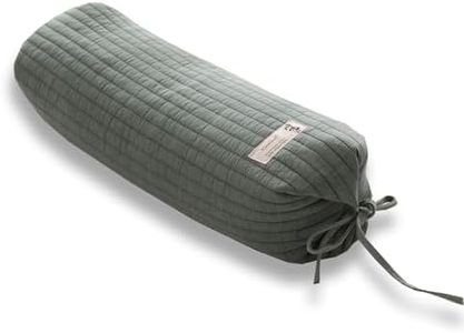 BEDAZE Buckwheat Pillow for Sleeping 14''x21'' Neck Roll Pillow Provide Firm Support, Adjustable Loft Bolster Pillow Relieves Neck and Shoulder Pain (Green)