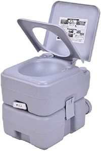 S AFSTAR Portable Flush Toilet Potty Commode 5.3 Gallon 20L for Camping RV, Boating and Other Recreational Activities, Powerful Push Pump Compact Commode w/Waste Tank & Built-in Rotating Spout