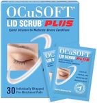 OCuSOFT Lid Scrub PLUS - Pre-Moistened Leave-On Eyelid Wipes for Moderate to Severe Conditions - Moisturizing Eyelid Cleanser for Maximum Relief - 30 Count