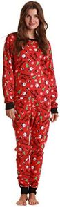 Just Love Women's Thermal Underwear Pajamas Set, Red - Christmas, Large