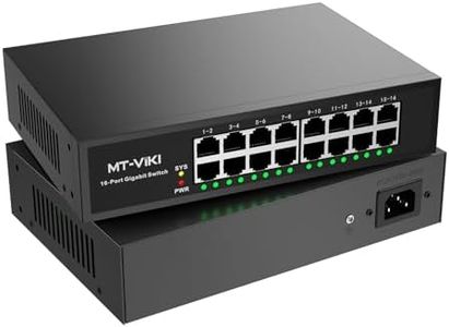 MT-VIKI 24 Port Gigabit Ethernet Switch, Unmanaged Network Switch Splitter, Desktop/ Rackmount, Metal Casing, Fanless, Plug and Play