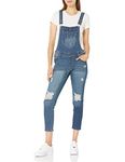 WallFlower Women's Juniors Instastretch Mid-Rise Denim Overalls (Standard and Plus), Cedar DEST, S