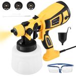 Neulriscn Paint Sprayer, 700W Electric Paint Spray Gun, Fence Paint Sprayer with 1400ML Detachable Container, 4 Nozzles & 3 Spray Patterns, Max 1200ml/min, for Walls, Ceilings, Decking, Furnitures