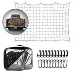 TeamObsidian Van Storage Cargo Net - Bungee Netting with Hooks for Boot, Campervan, Motorcycle, or Trailer - Heavy Duty Car Ceiling Nets - 1.2m x 1.8m (4' x 6')
