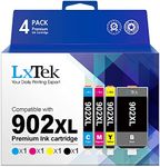 LxTek Compatible Ink Cartridge Replacement for HP 902XL Ink Cartridges Combo Pack, Replacement for HP 902 Ink Cartridges Compatible with Officejet 6978 6968 6962 6958 Printer (4 Pack)