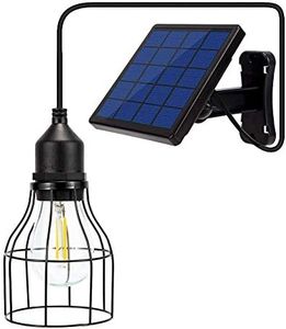 Ousam Led Solar Light Bulb, Outdoor Pendant Lights Lantern Solar Powered Dusk to Dawn Extension Cable 9.8FT Waterproof for Chicken Coop, Gazebo, Playhouse, Patio, Porch(Warm White Lantern)