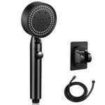 Lostrain Shower Head with Hose, Handheld High Pressure RV Water Saving On Off Switch Detachable Removable Hand Held Showerhead Set with Holder - Black