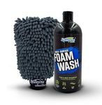 SOFTSPUN Microfiber 1700gsm 1pcs Glove Grey + 1Ltr Car & Bike Premium Liquid Shampoo Combo|Extra Suds, Removes Tough Dirt & Grime|pH Neutral|Works with Bucket &Foam Cannon