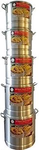 Tamale Steamer Vaporera Stock Pot Aluminum Tamale/Steamer 1 Set of 52 quart + 40 quart +32 quart + 24 quart +20 quart with steamer inserts and lids.