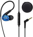 Stereo-to-Mono Single earbud with Mic and Control, Wired One Ear Earphone Headset w Over Ear Hook & Case for Cell Phones Laptop, In-ear Mono Headphone for Driving Sport Running Cycling, Right Ear Only