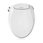 Brondell Swash Ecoseat Non-Electric Bidet Toilet Seat, Fits Elongated Toilets, White - Dual Temperature, Dual Nozzle System - Bidet with Easy Installation