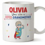 MUGFFINS Personalised Mug for Grandmother/Grandma - in English - You are Super! - Funny Custom Gift - Ceramic 11oz Mug