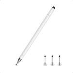 Spigen 3in1 Stylus Touch Pen for All Universal Touchscreen Devices with Extra Pen Tips and Refill Pen - White