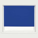 Electric Blue Blackout Roller Blinds Thermal Blackout Material Metal Brackets & FIttings 25mm Roller Tube Easy Fit Child Safe Bedroom Office120cm Width x 160cm Length