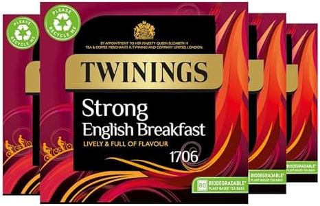 Twinings English Strong Breakfast Tea | Bold, Lively & Full of Flavour Black Tea | Multipack Bulk Buy, 320 (4 x 80) Biodegradable Tea Bags