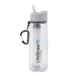 Lifestraw Go 2 Stage Tritan Water Bottle With Carbon Integrated Filter Straw For Daily Use, Travel, Camping & Outdoor Activity (Pack Of 1) - 0.65 L