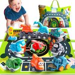 Big Cartoon Truck Car Toys for 1 Year Old Boy with Playmat/Storage Bag|Baby and Toddler Toys 12-18 Months & Age 1-2 with Trailor|1st Birthday Gift for 1 2 Year Old Boy