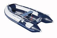 Souocean 9.2ft Inflatable Boat Raft Fishing Dinghy Pontoon Boat Kayak with Aluminum Floor… (Light Grey and Navy Blue)