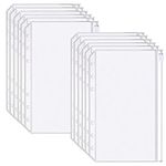 Binder Pockets A5 Size 6 Holes Zipper Binder Pouch Folders Clear Waterproof PVC Loose Leaf Bags for 6 Ring Binder Notebooks, Documents and Cards, Plastic Filing Bags, Mini Binder Cash Envelopes(12PCS)