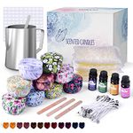 VAZILLIO Candle Making Kit for Adults, DIY Scented Candle Gift Set with 480g Soy Wax, 4 Fragrance Oil, 9 Candle Tins, Wax Melted Pot, Candle Wicks and Others, Wax Melt Making Kit