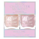 Nails.INC 45 Second Speedy Gloss Main Character Moment Nail Polish Duo, Quick Drying, Fast & Rapid Dry, High Shine, Glitter & Iridescent, Air Dry Regular Polish, Spring/Summer Shades, 2 Piece Set