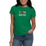 CafePress I Love My Shorkie Women's Dark T Shirt Womens Cotton T-Shirt