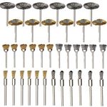 DIY Crafts Brass Steel Wire Brush Polishing Wheel DIY Tools for Dremel Rotary Tool for DIY Crafts Works. (Design No # 2, Pack of 18 Pcs)
