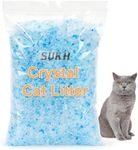 Sukh 15.87 Oz Crystal Cat Litter Blue White Clear Dust-Free Low Tracking Odor Control Litter Crystals Silica Gel
