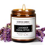 Premium Eucalyptus & Lavender Scented Candles -14 OZ Soy Wax Candles | Aromatherapy Candles for Stress Relief, Meditation, Yoga, Relaxing, SPA | Natural Jar Candles for Home Men Women Office