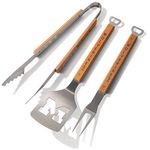 NCAA Michigan Wolverines 3PC BBQ Set, Heavy Duty Stainless Steel Grilling Tools