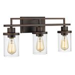 Emliviar 3-Light Vanity Light for Bathroom - Farmhouse Bathroom Light Fixtures in Oil Rubbed Bronze Finish with Clear Glass, YCE238B-3W ORB